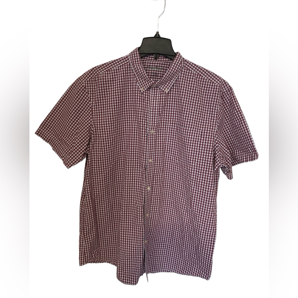 Eddie Bauer Legend Wash Button Down Long Sleeve Shirt XL Plaid Collar Pocket